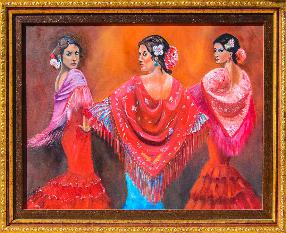 Three Dancers framed